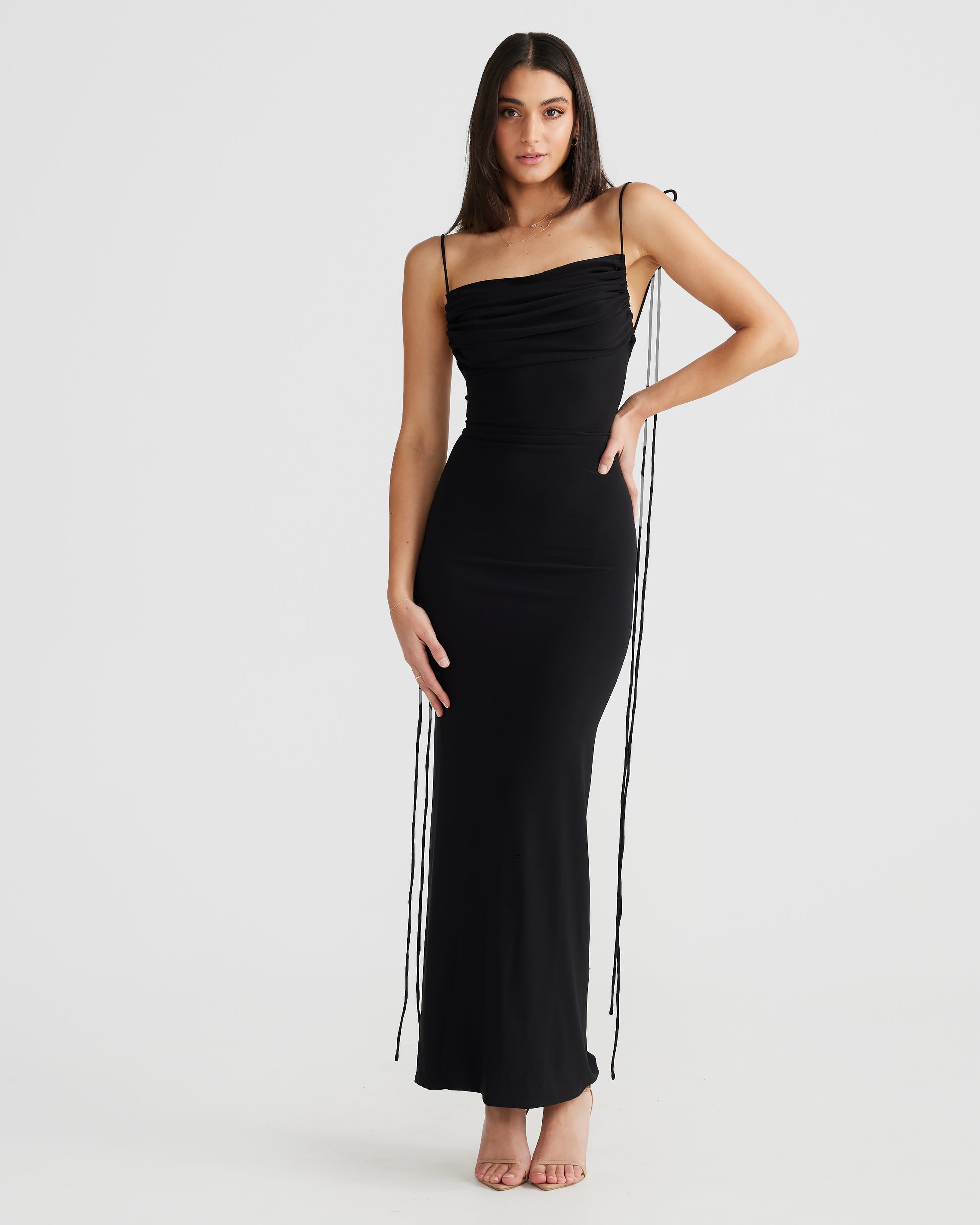 MÉLANI The Label NATALI Black Backless Dress