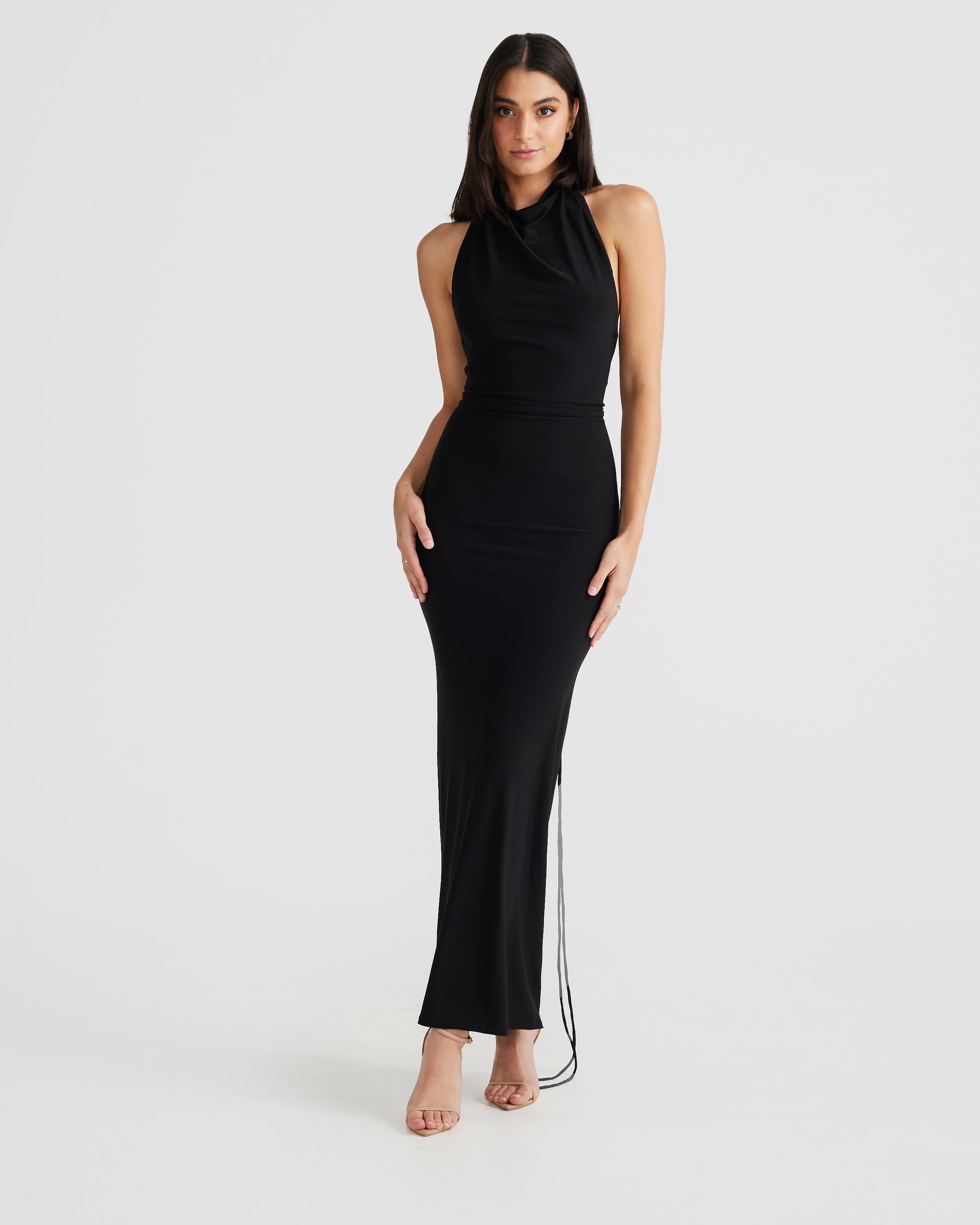 MÉLANI The Label NATALI Black Backless Dress