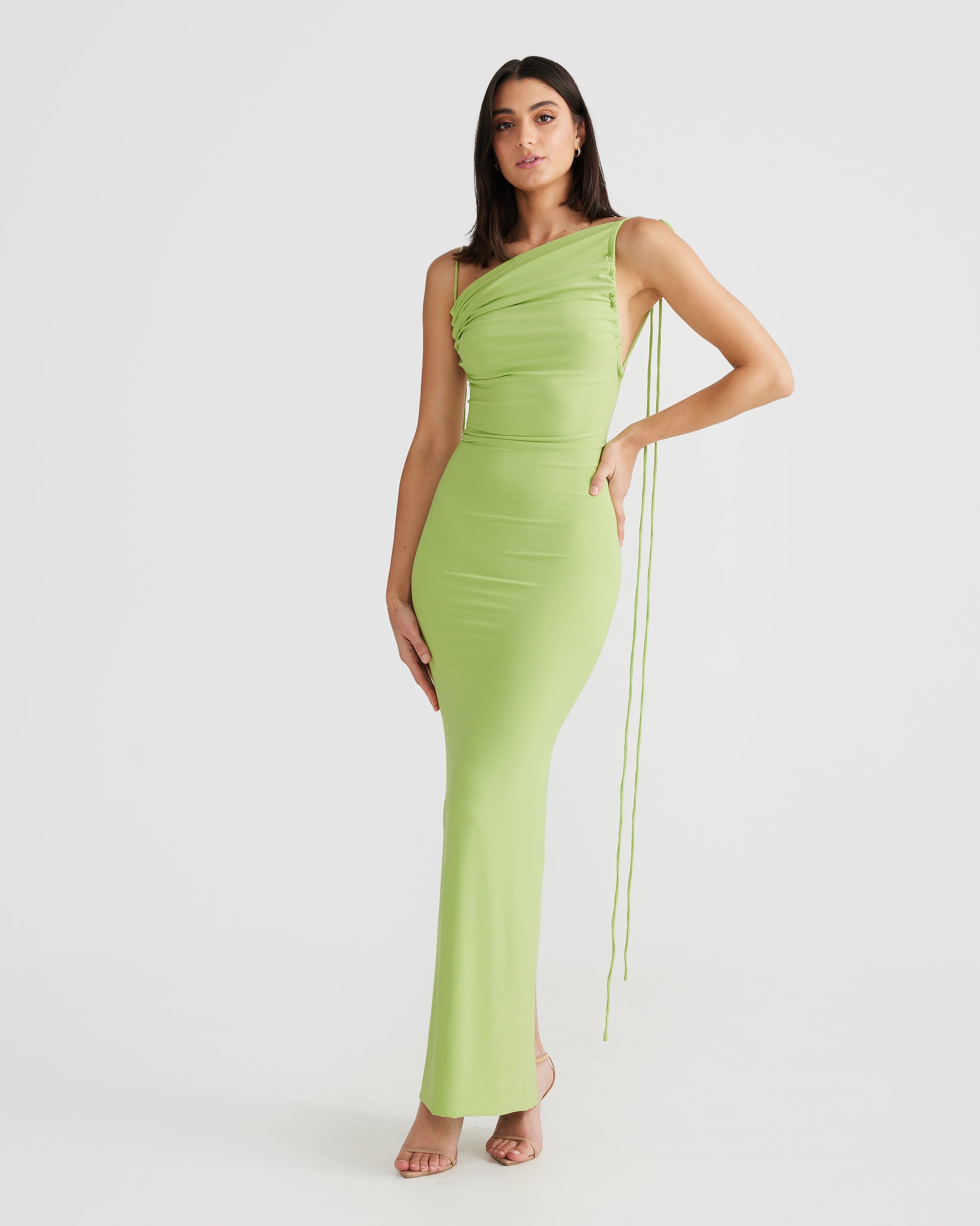 MÉLANI The Label NATALI Lime Backless Dress