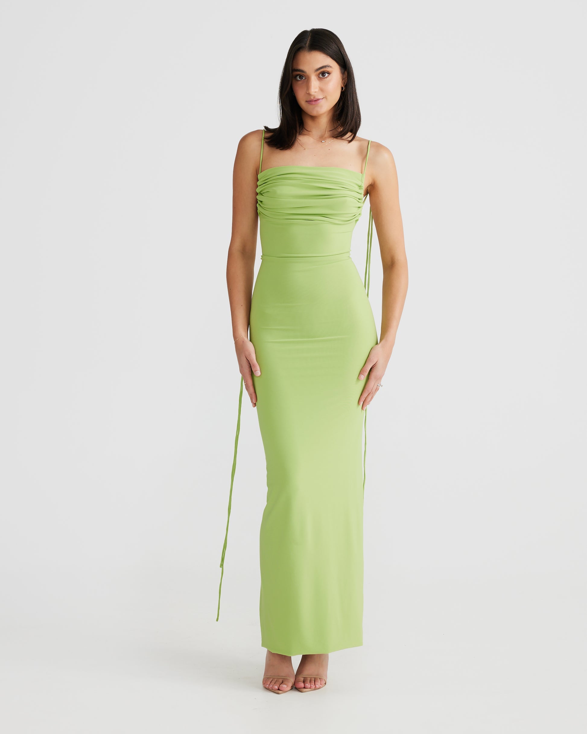 MÉLANI The Label NATALI Lime Backless Dress