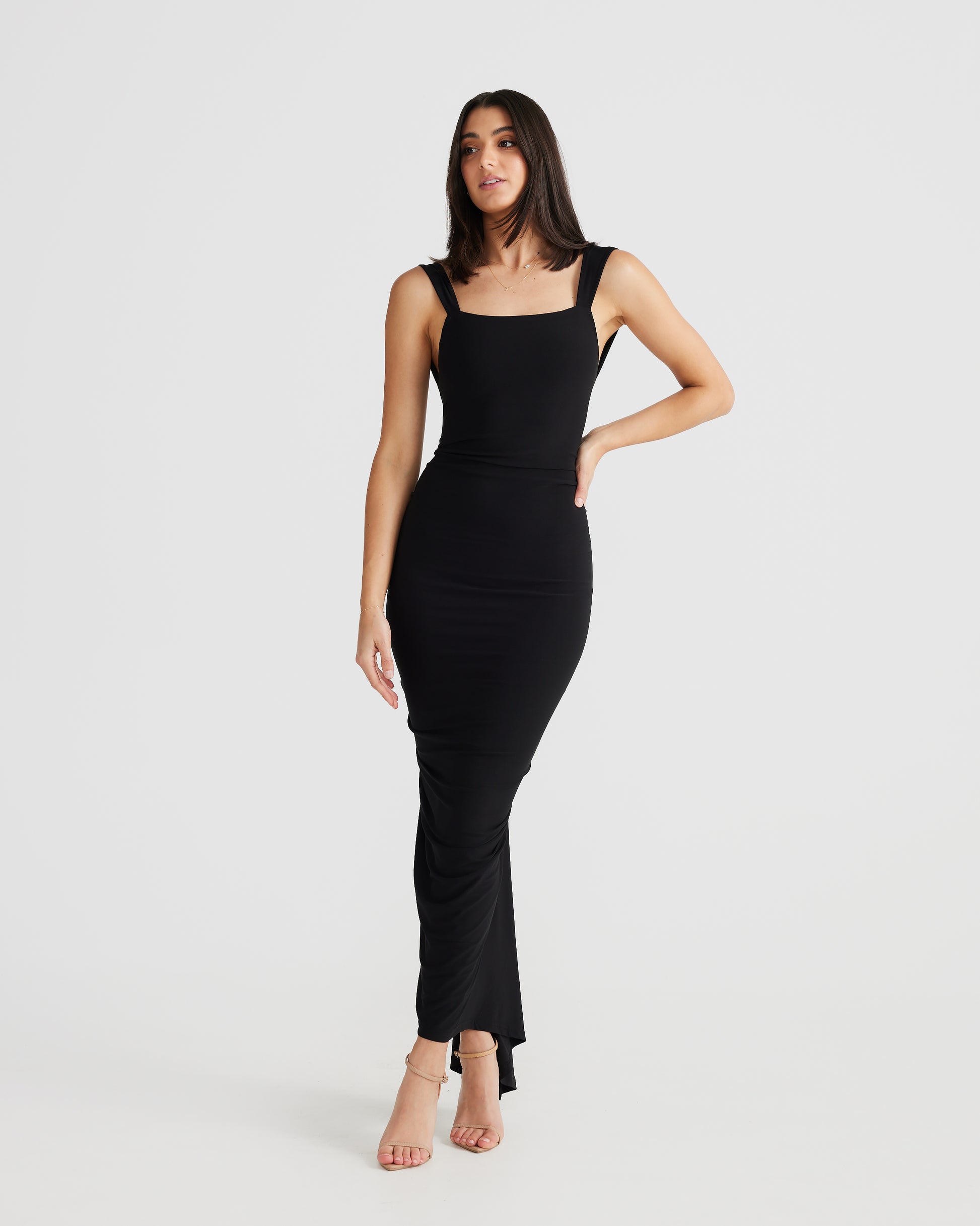 MÉLANI The Label SABIA Ruched Bum Backless Dress
