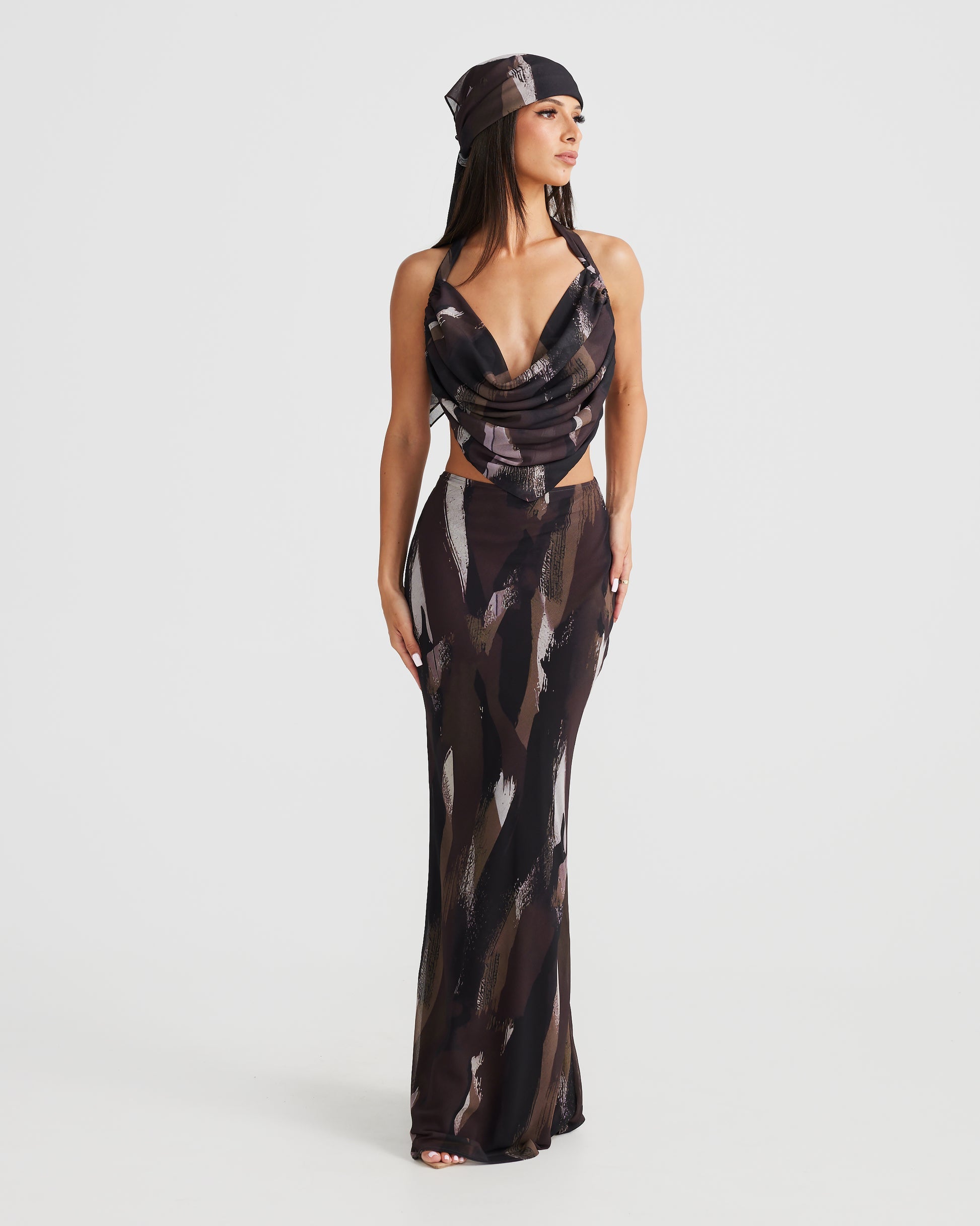 MÉLANI The Label BLAIR SET Unbound Print Chiffon Two-Piece Set