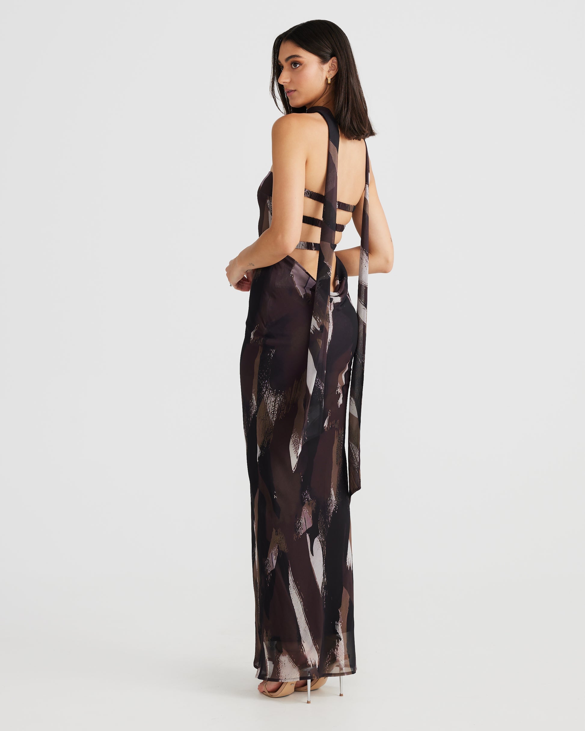 MÉLANI The Label VIKTORIA Strapless Chiffon Backless Dress