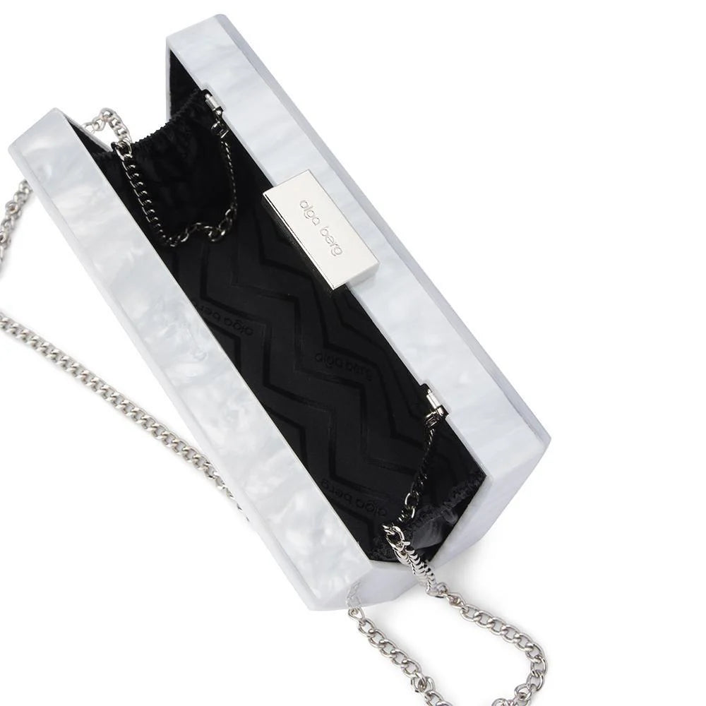 Olga Berg MRS Glitter Acrylic Box Clutch