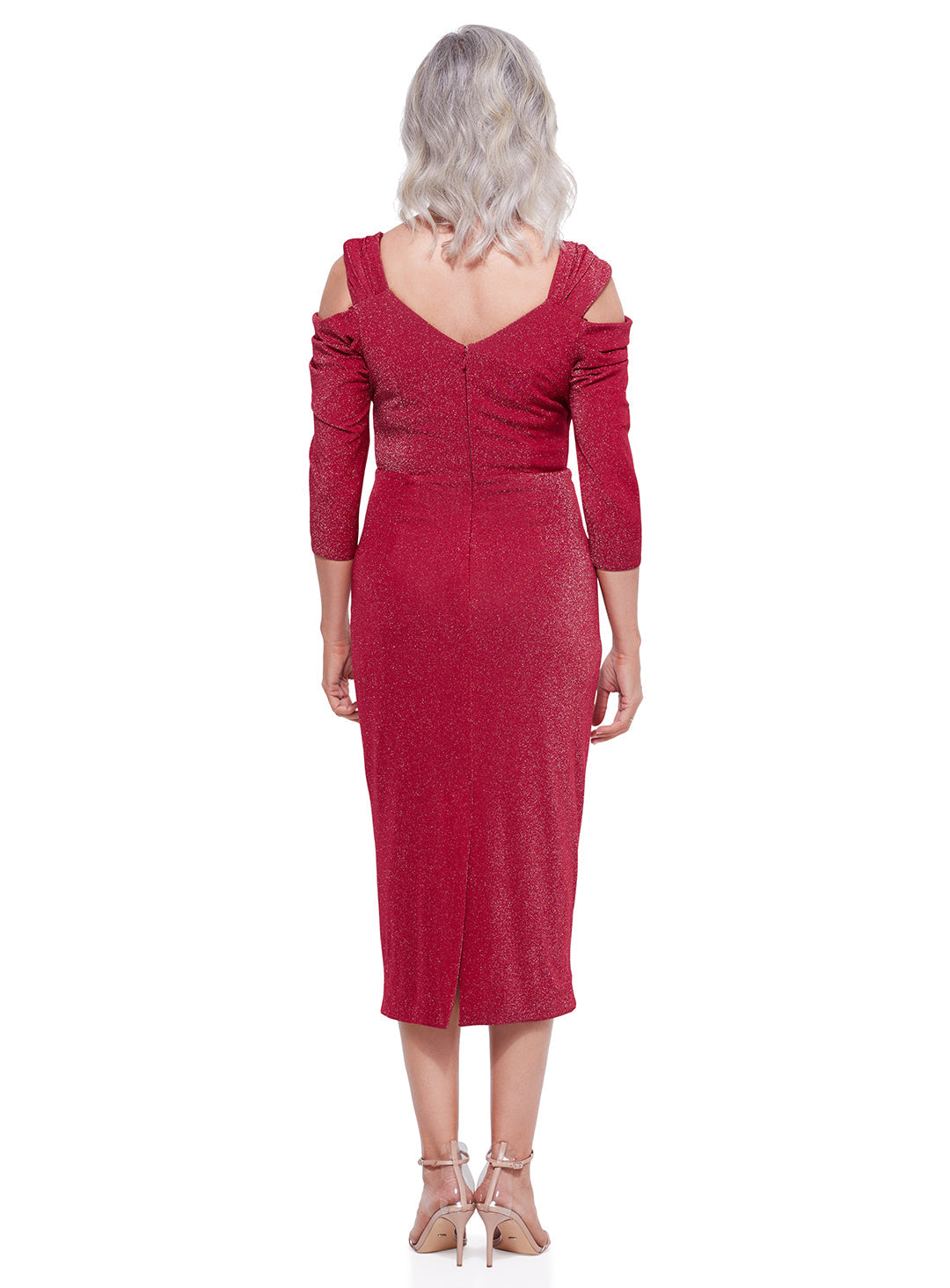 Trellis Lane NADINE Strapped Fitted Midi Cocktail & Formal Dress