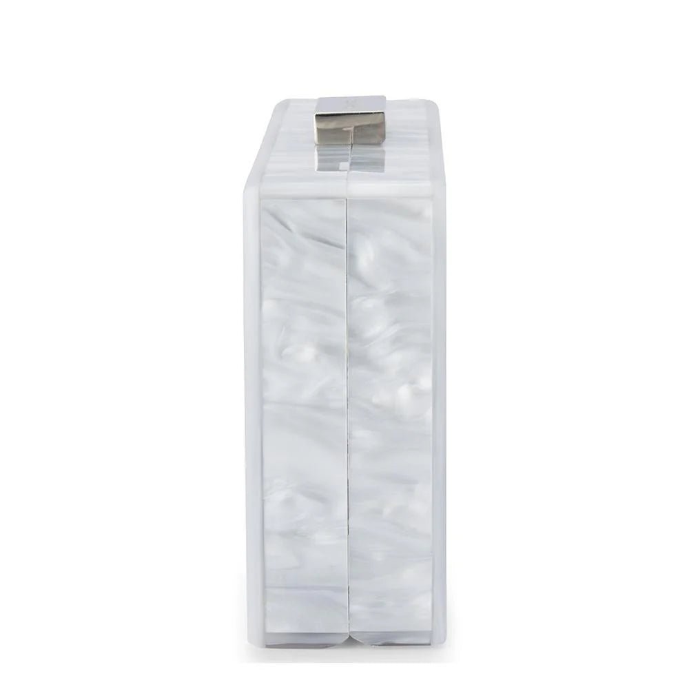 Olga Berg MRS Glitter Acrylic Box Clutch in Australia | One Honey Boutique