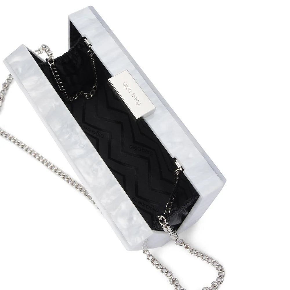Olga Berg MRS Glitter Acrylic Box Clutch in Australia | One Honey Boutique