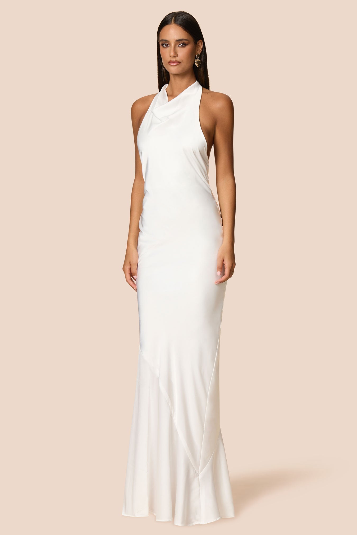 NOOKIE PENELOPE Satin Halterneck Semi Formal Gown