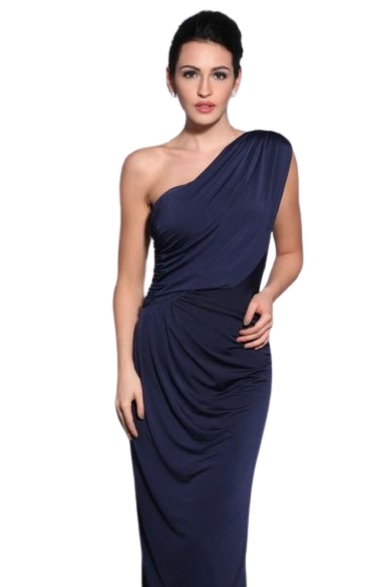 Pia Gladys Perey PFEIFFER Silk Jersey Asymmetric One Shoulder Mermaid Bridesmaid Dress