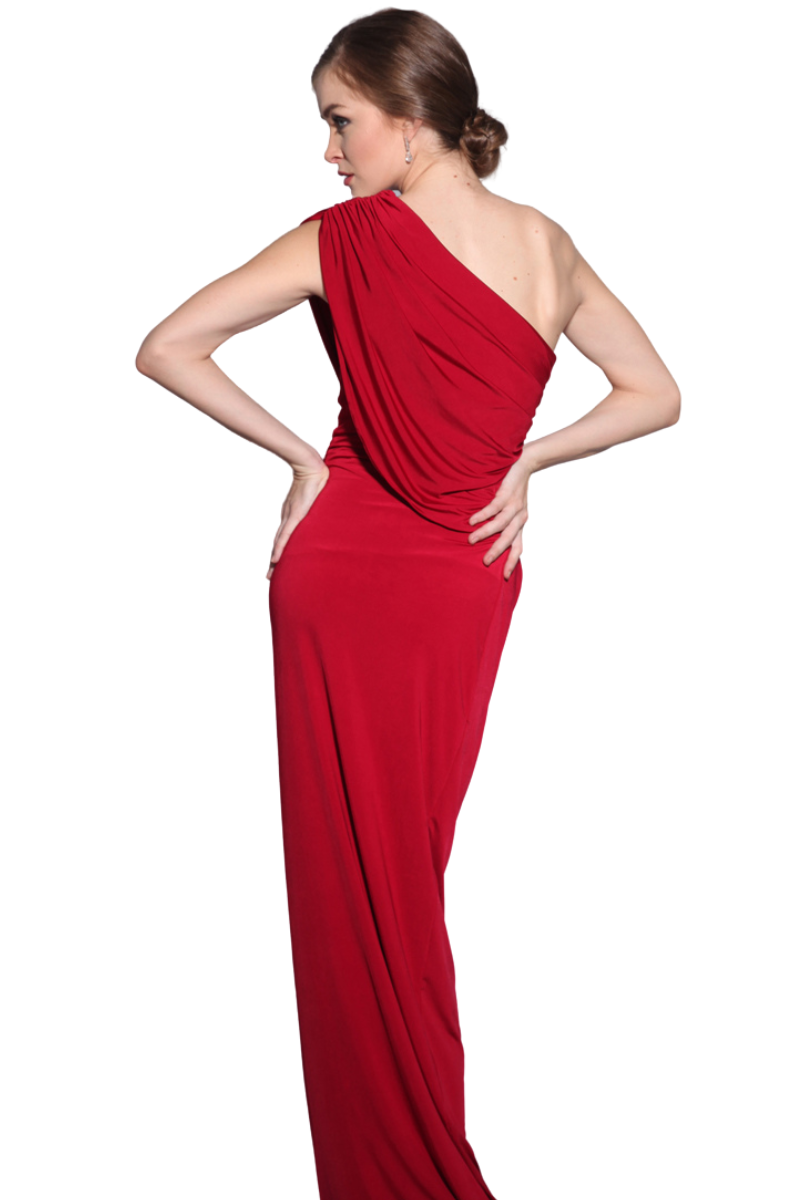 PFEIFFER Silk Jersey Asymmetric One Shoulder Mermaid Bridesmaid Dress with draped sash and side slit, Brisbane to Gold Coast