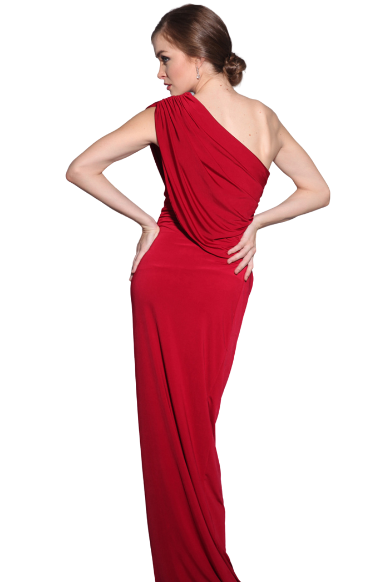 Pia Gladys Perey PFEIFFER Silk Jersey Asymmetric One Shoulder Mermaid Bridesmaid Dress