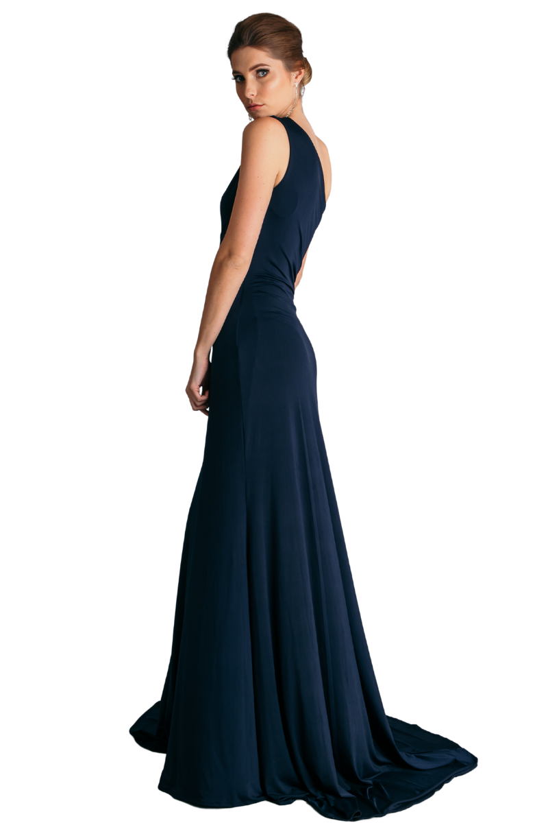 Pia Gladys Perey RISSA Silk Jersey Asymmetric One Shoulder Bridesmaid Dress