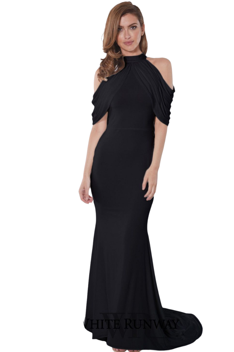Pia Gladys Perey SADE bridesmaid dress with cold shoulder and bow details, mermaid silhouette. Brisbane to Gold Coast.