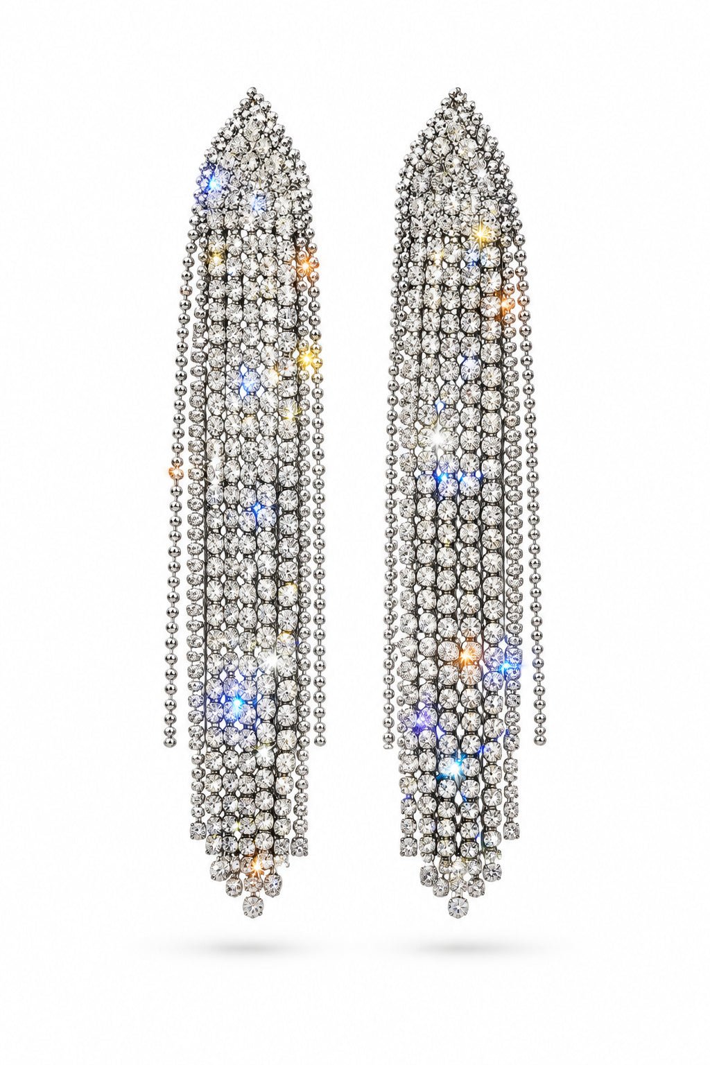 SERAPHINA Crystal Waterfall Fringe Statement Earrings in Australia | One Honey Boutique