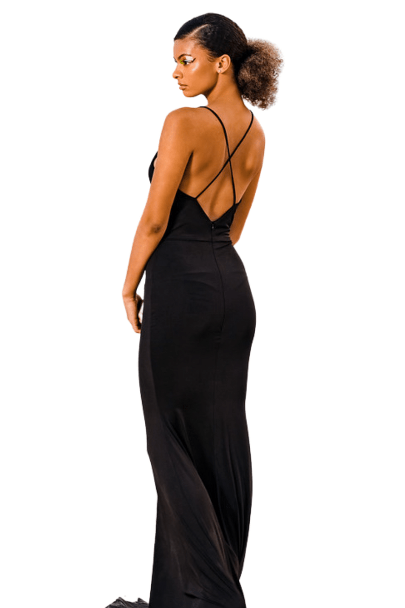 Pia Gladys Perey SHANIA Silk Jersey Cowl Neck Mermaid Bridesmaid Dress in Australia | One Honey Boutique