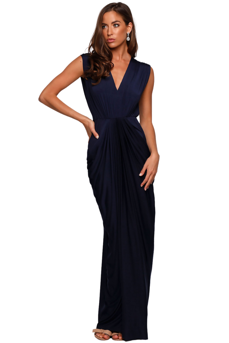 PIA GLADYS PEREY SIENNA bridesmaid dress with V-neckline and gathered bodice. Perfect mermaid style. Brisbane to Gold Coast, Australia.
