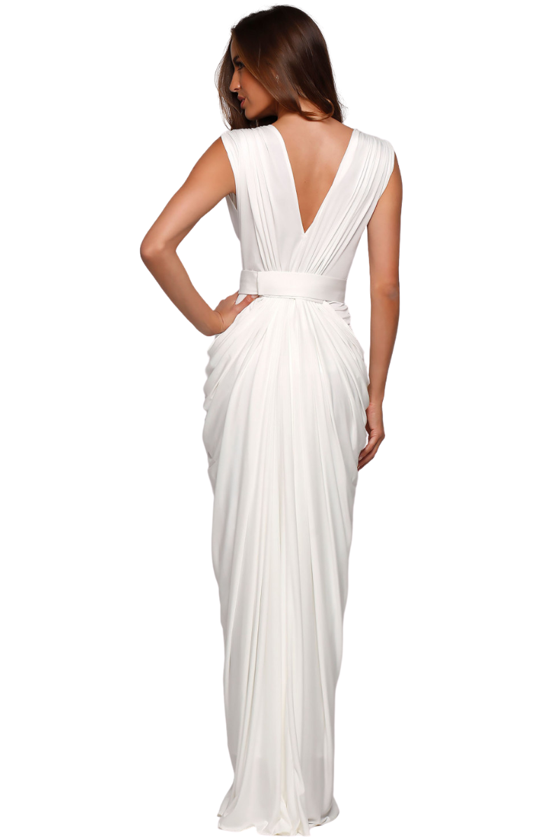 PIA GLADYS PEREY SIENNA Silk Jersey Mermaid Dress with deep back and gathered waist. Perfect for bridesmaids. Brisbane to Gold Coast.
