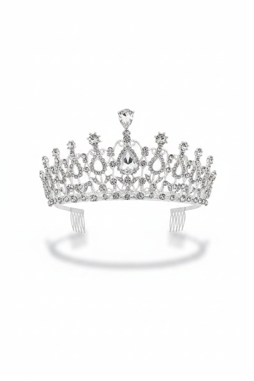 Silver Crystal Queen Crown Tiara in Australia | One Honey Boutique
