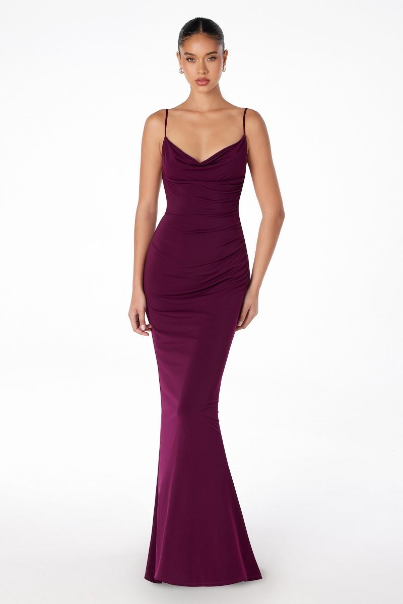 KALI fitted scoop back prom dress with lace insert and adjustable straps, perfect for cocktail events, Brisbane to Gold Coast, Australia.