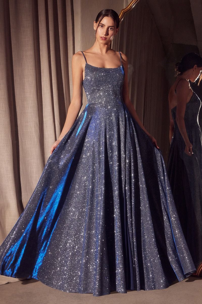 JAZMINA A-line glitter shimmer prom dress with scoop neckline and open back. Elegant evening gown. Brisbane to Gold Coast, Australia.