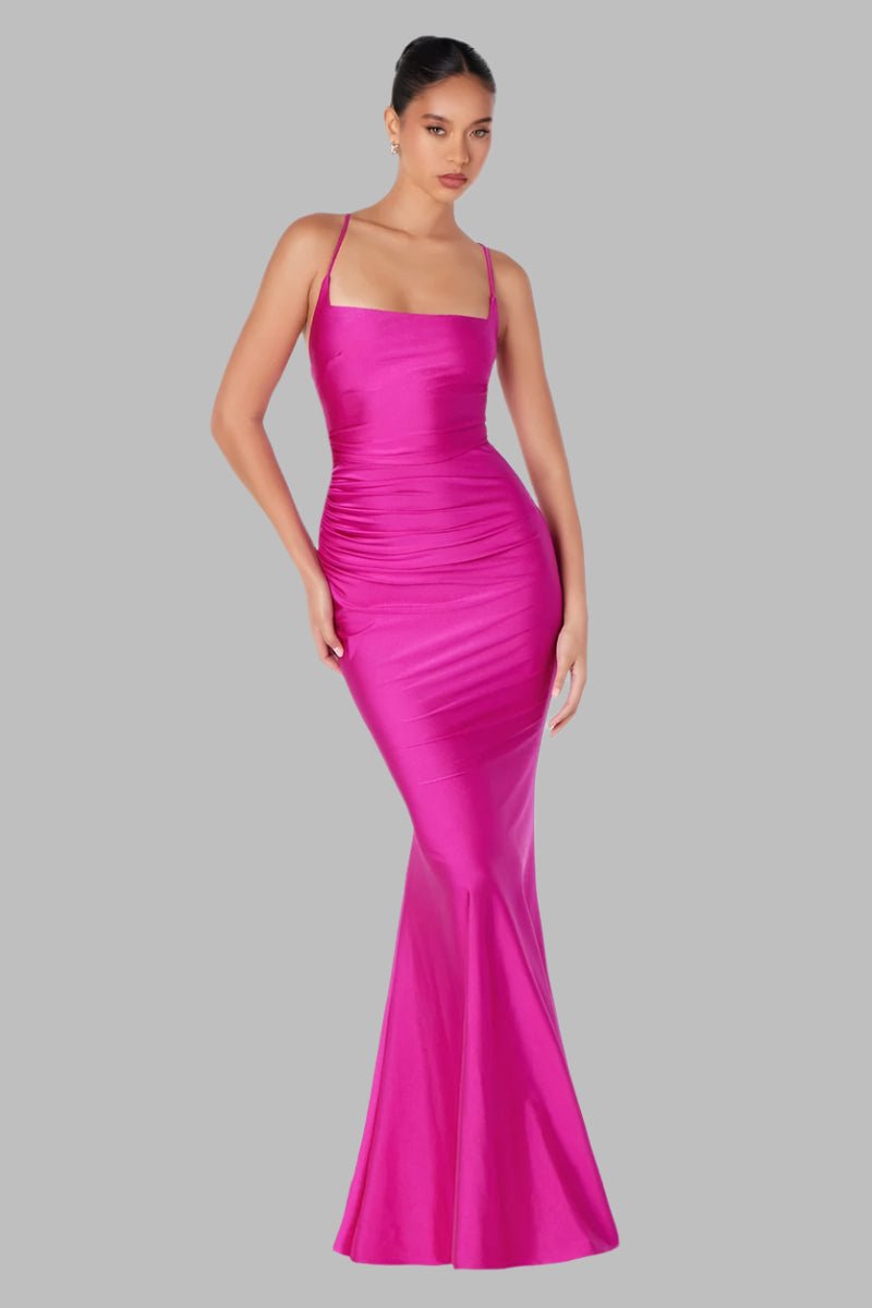 MAEVE Low Back Lace Up Bum Scrunch Prom & Formal Dress in Australia | One Honey Boutique