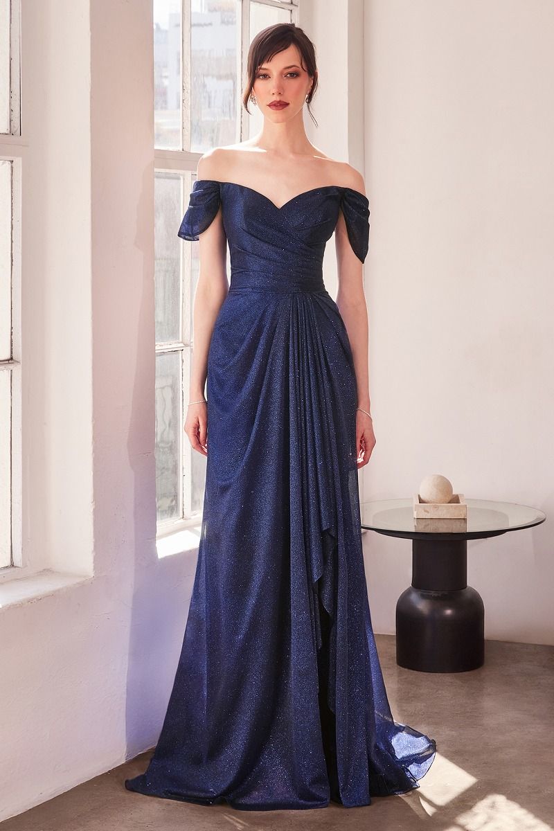 OLISIA Off Shoulder Glitter Bridesmaid Dress One Honey Navy Blue / 2XL USA OLISIA Off Shoulder Glitter Bridesmaid Dress One Honey Navy Blue / 2XL USA