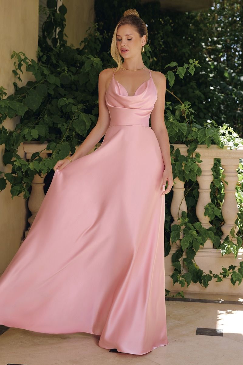 MARIELLE Satin A - Line Bridesmaid Prom & Formal Dress in Australia | One Honey Boutique