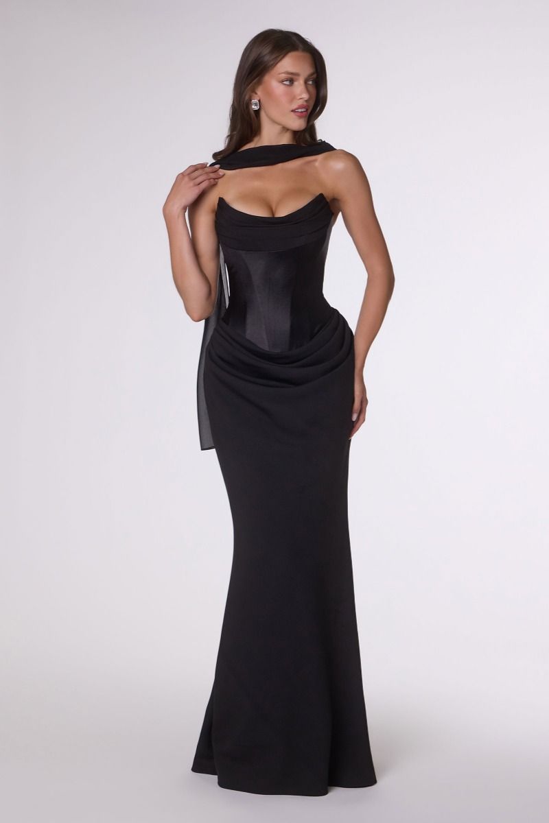 EMMA Satin Corset Sem Formal & Bridesmaid Gown