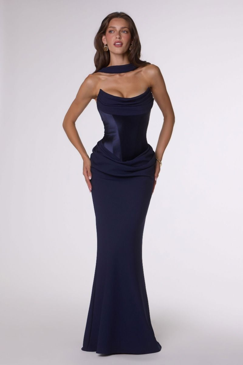 EMMA Satin Corset Sem Formal & Bridesmaid Gown