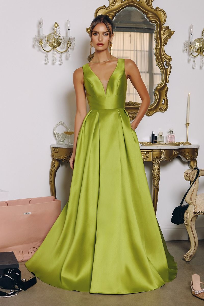 INNA Satin Box Pleat A Line Prom & Formal Dress in Australia | One Honey Boutique