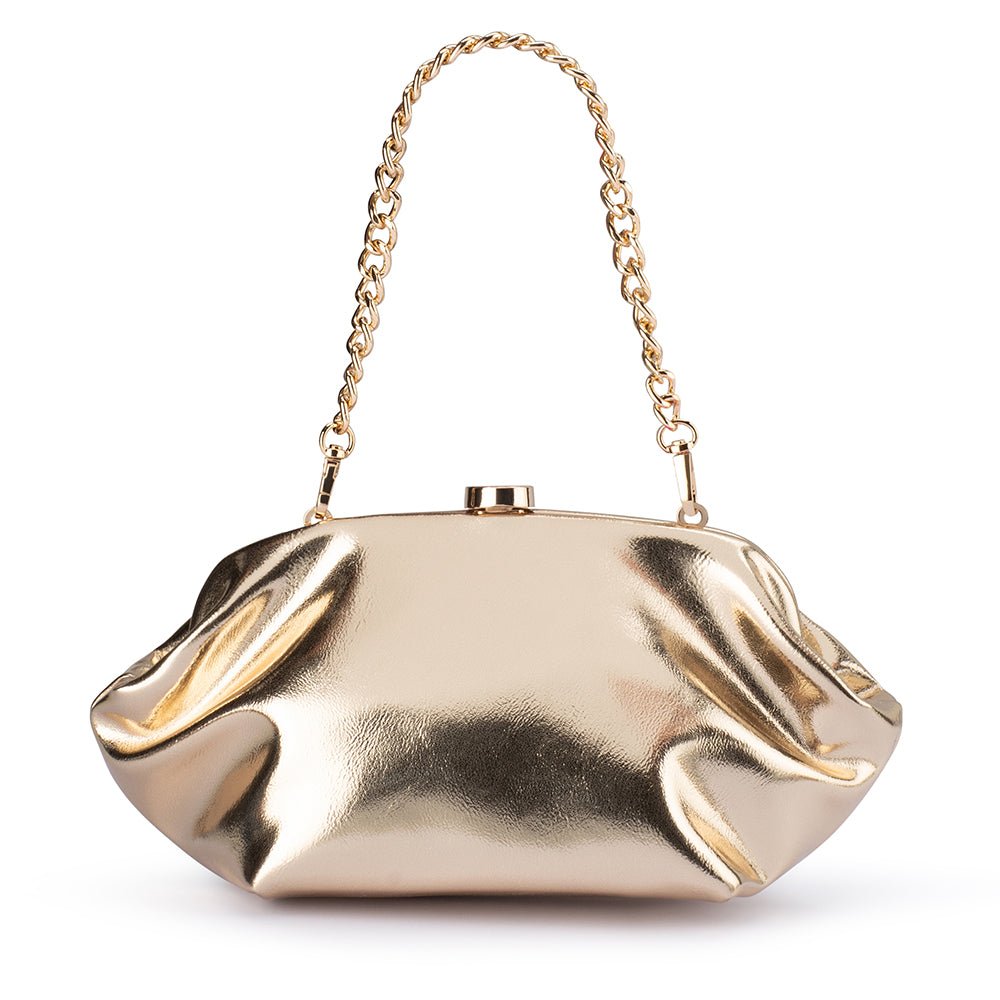 Olga Berg Tally Metallic Clutch Bag