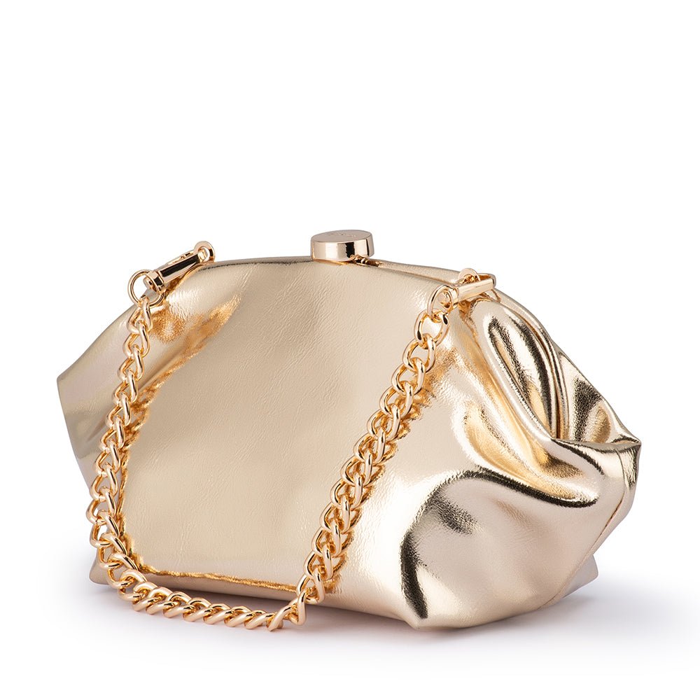 Olga Berg Tally Metallic Clutch Bag
