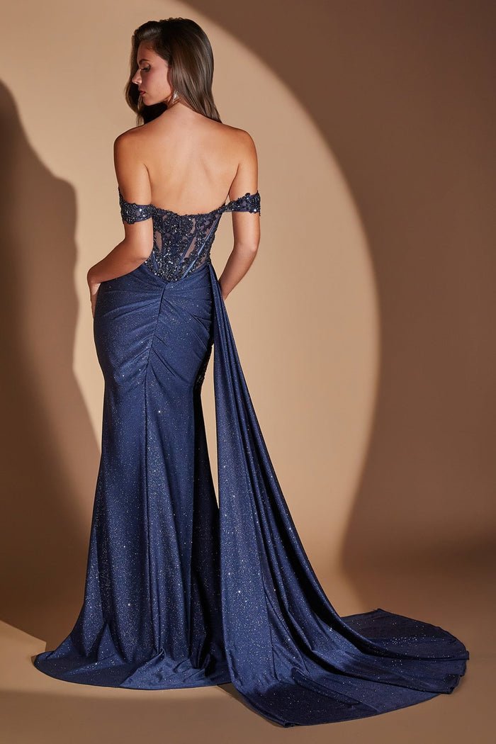 TENESIA Glitter Corset Formal Gown with Side Sash in Australia | One Honey Boutique