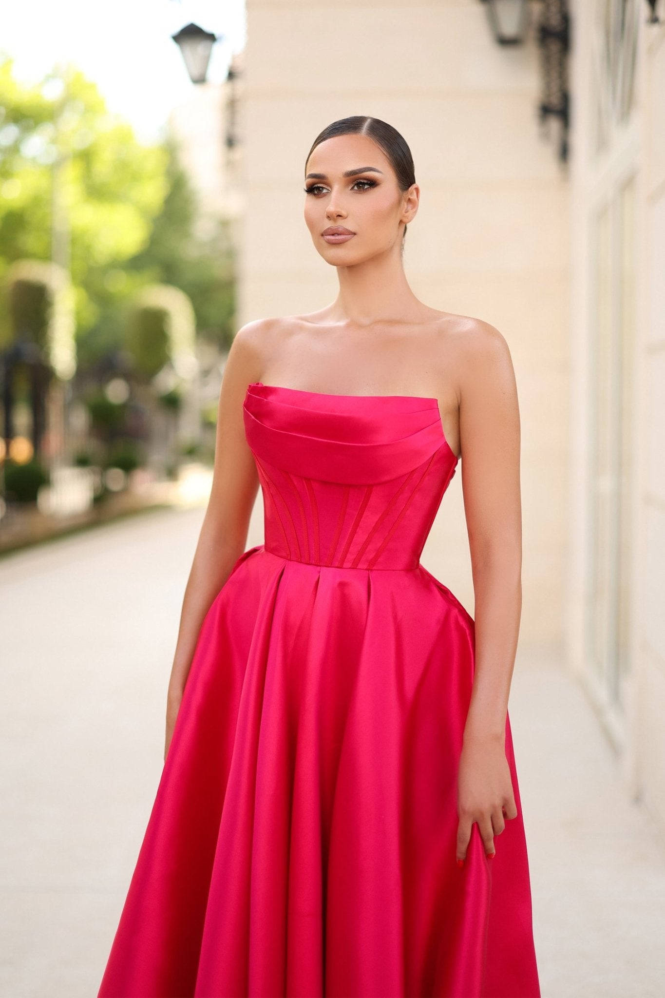 Tina Holly Couture TK241F Strapless Mikado Satin Ball Gown in Australia | One Honey Boutique