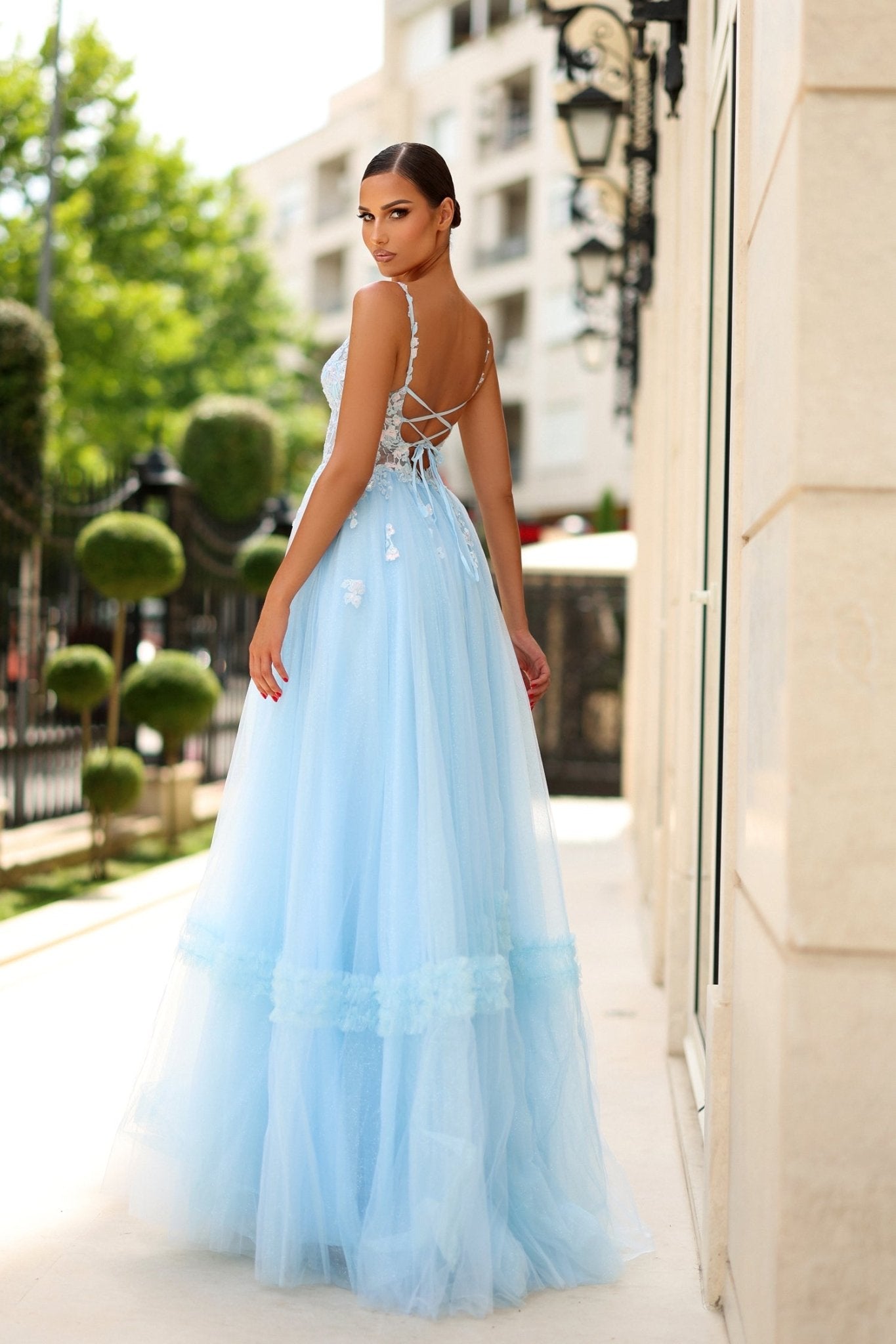 Tina Holly Couture TY405 Lace Tulle Prom Gown in Australia | One Honey Boutique