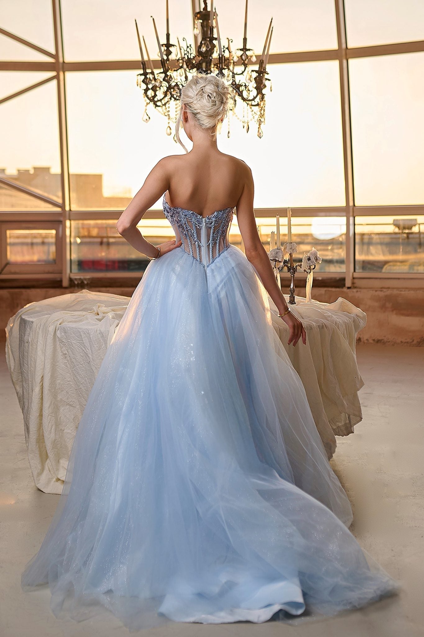 TINA HOLLY TE708 SOLARINE Embroidered Tulle A - Line Formal Dress in Australia | One Honey Boutique