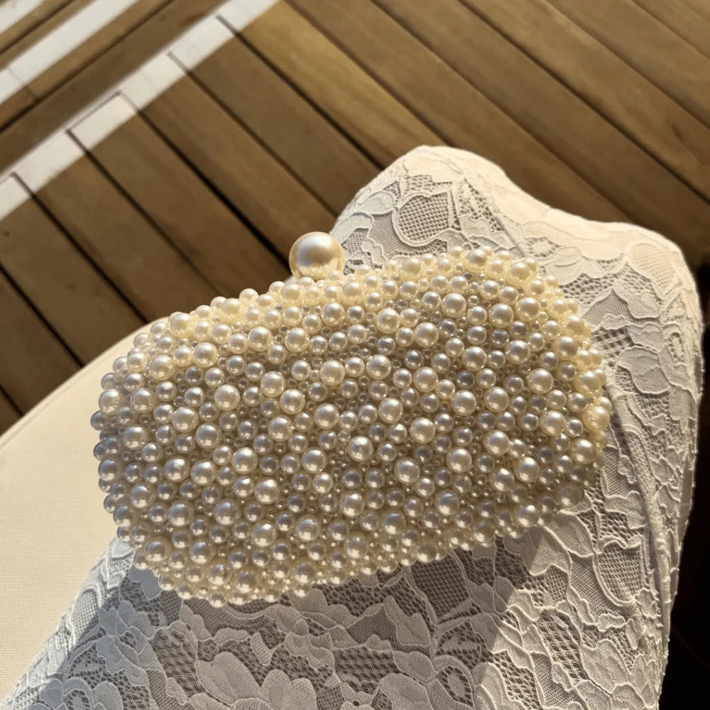 Olga Berg VALENTINA Pearl Clutch