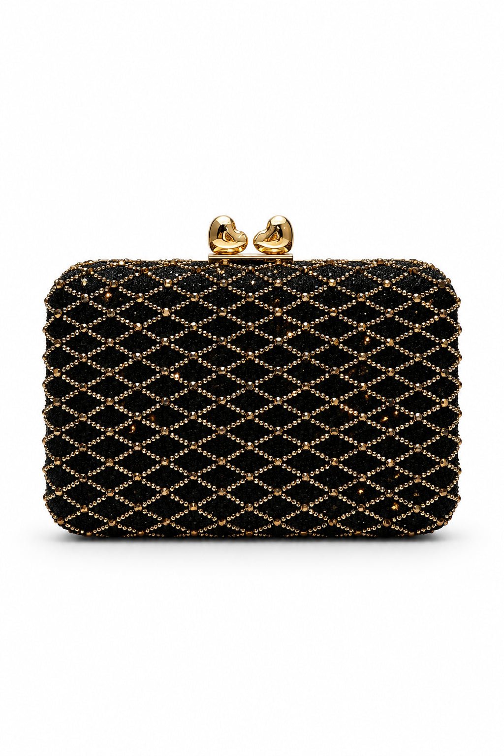 VESPER Crystal Wave Heart Clasp Evening Clutch Bag in Australia | One Honey Boutique