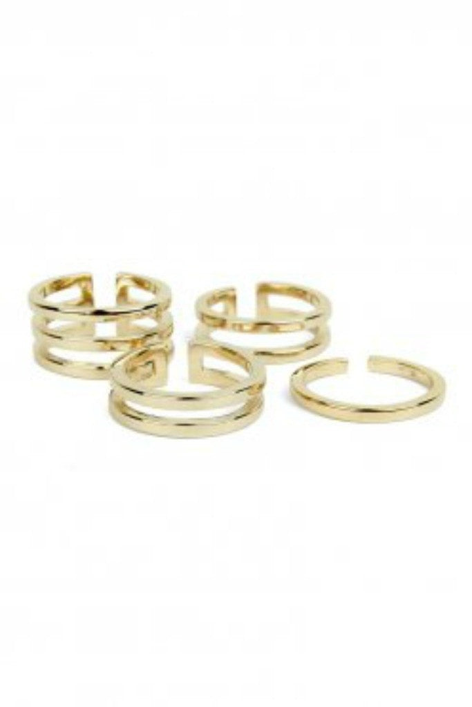 Bowie Accessories Symmetry Stackable Ring in Gold Bowie Accessories$ AfterPay Humm ZipPay LayBuy Sezzle