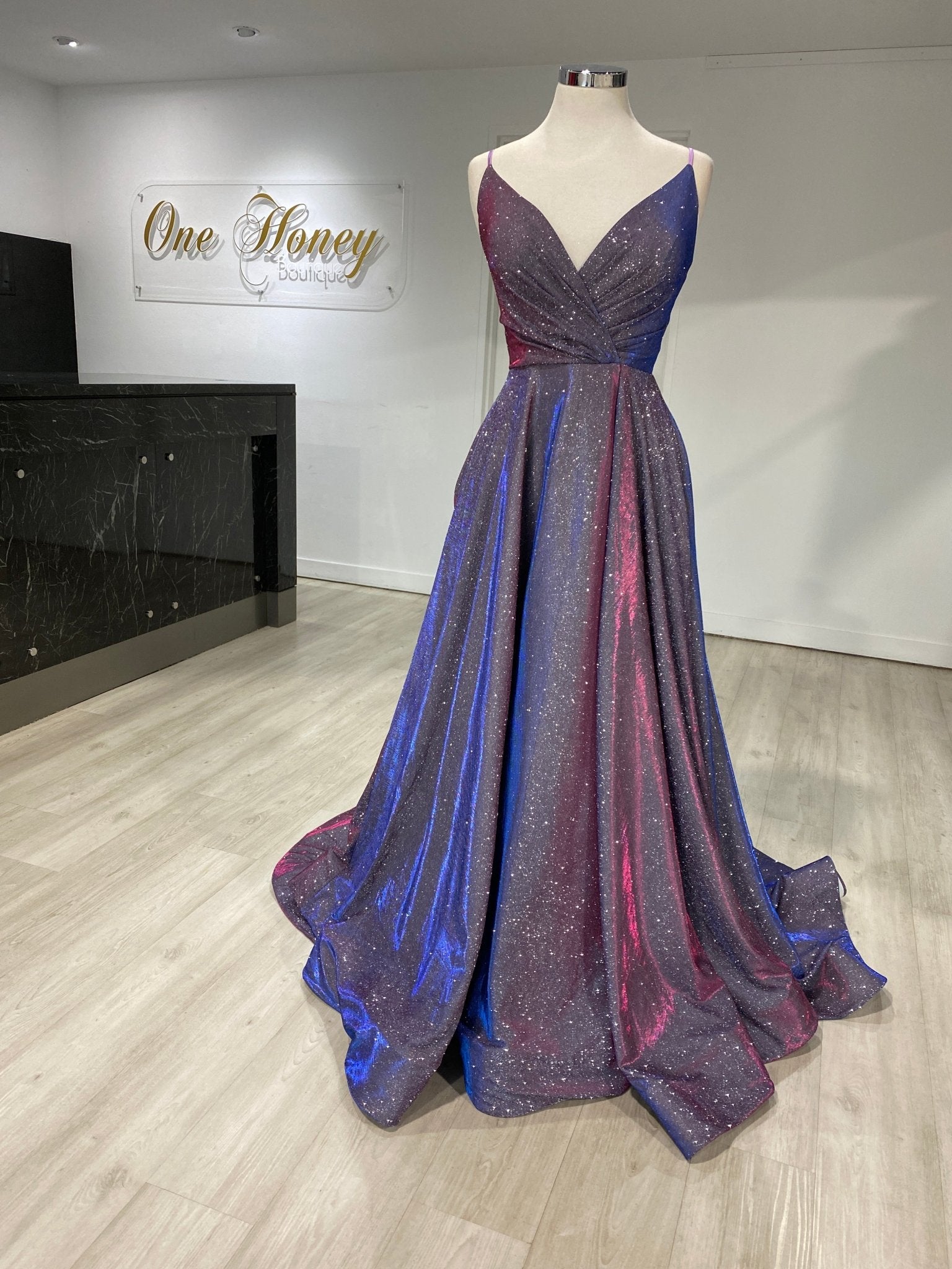 Honey Couture TAHLIA Glitter Fabric Lace Up Back Formal Dress in Australia | One Honey Boutique