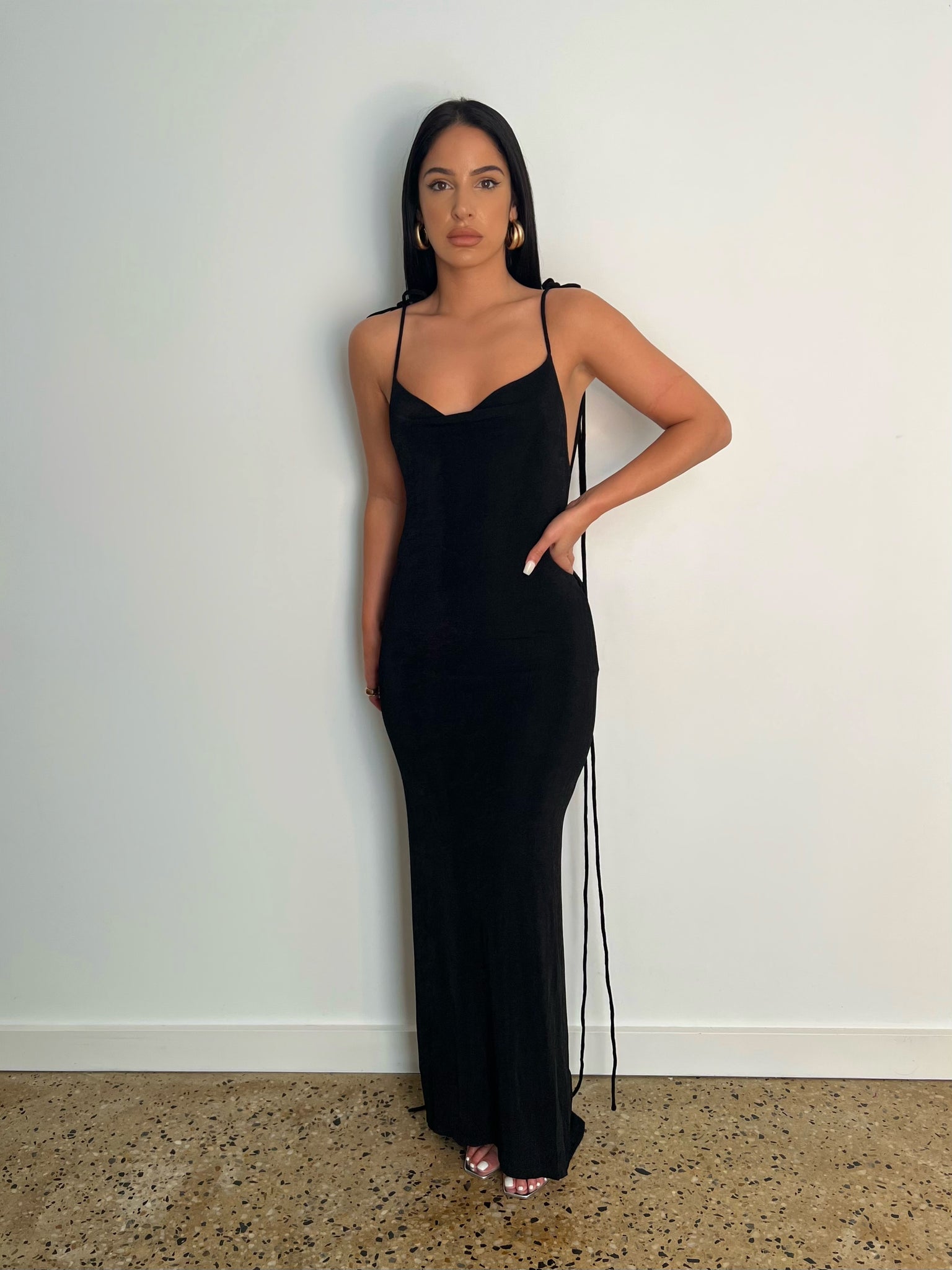 MÉLANI The Label CHRISTINA Drape Back Dress