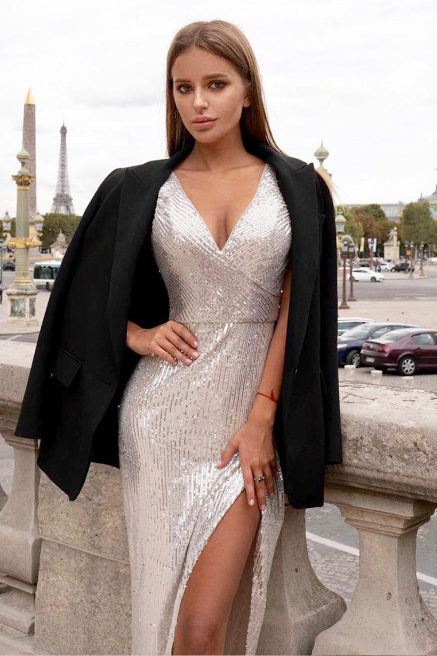 Tina Holly Couture TA007 Champagne Sequin Midi Cocktail Dress Tina Holly Couture$ AfterPay Humm ZipPay LayBuy Sezzle