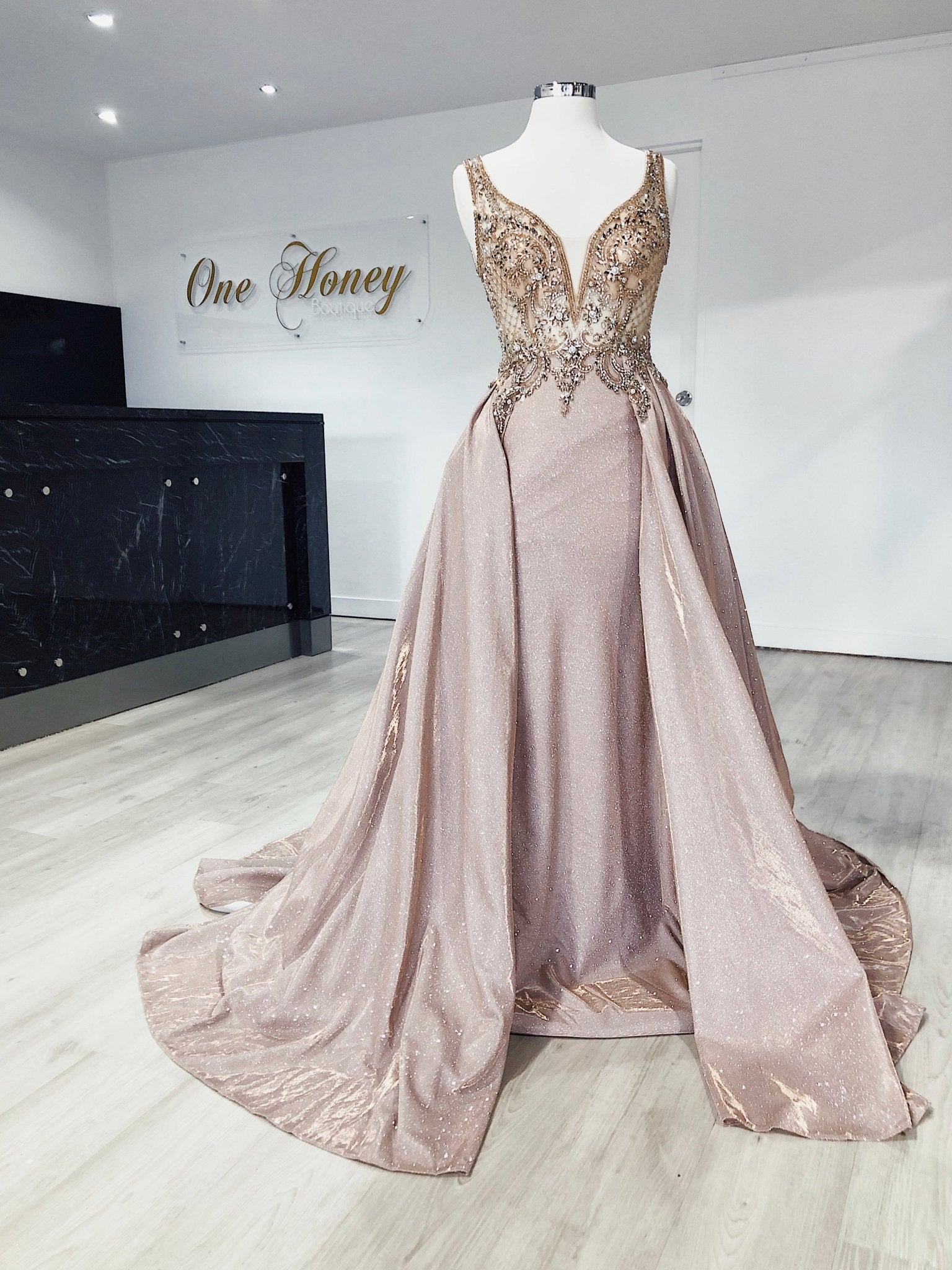 MEESHA Crystal Over Skirt Princess Gown in Australia | One Honey Boutique