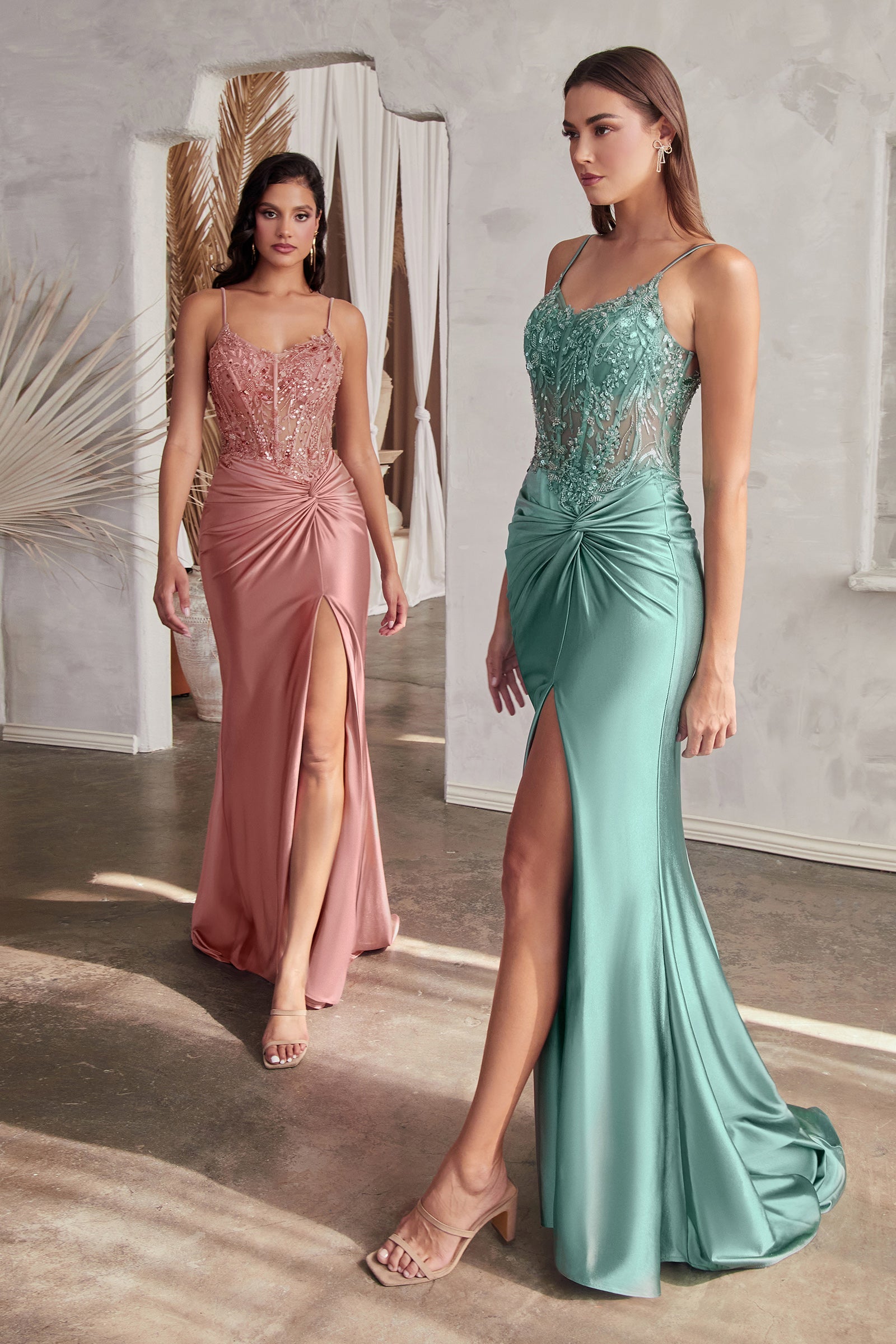 ZEPYR Satin Embellished Bustier Mermaid Prom & Formal Dress