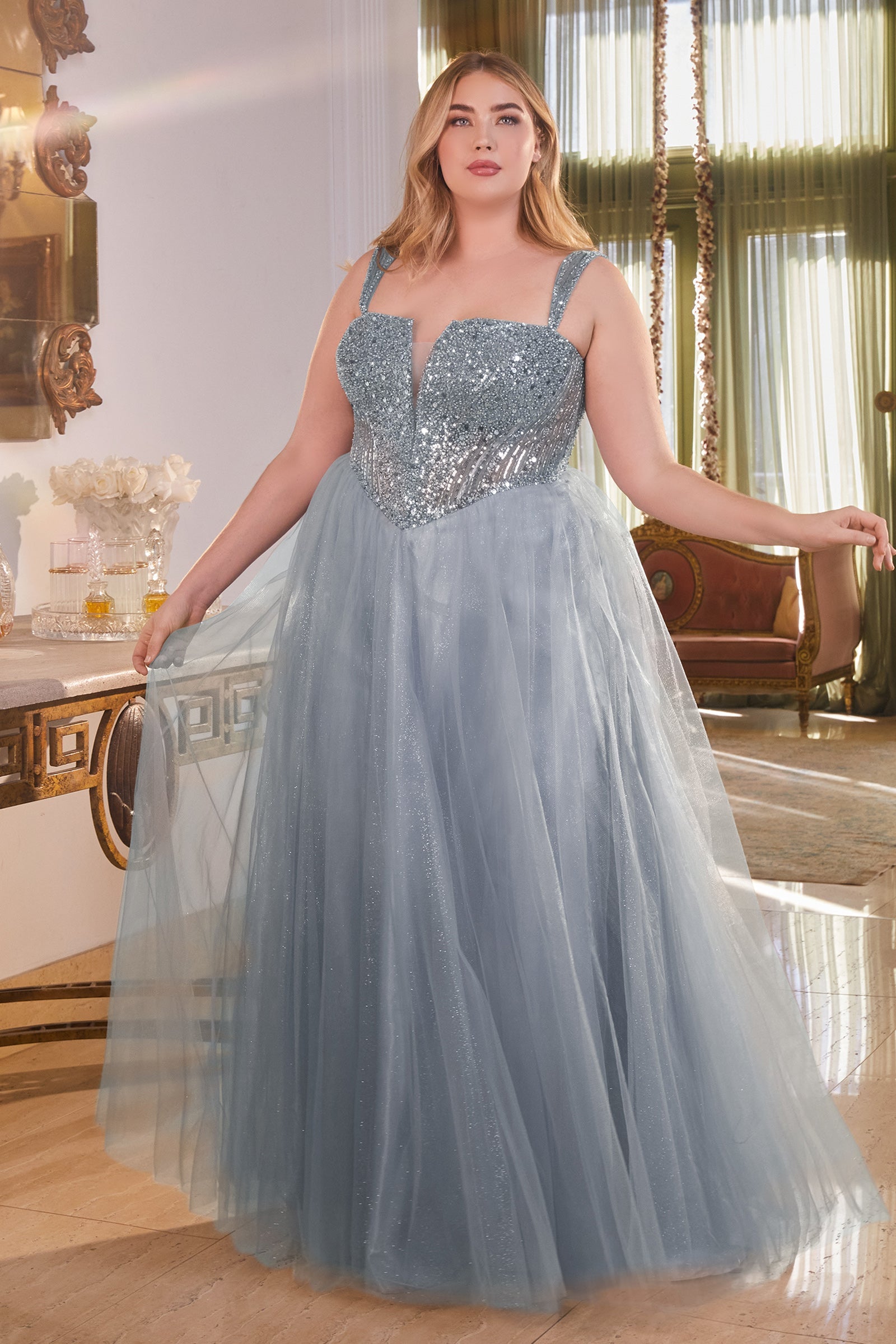 FEMME Curves LEIA Plus Size Tulle A Line Prom & Formal Dress