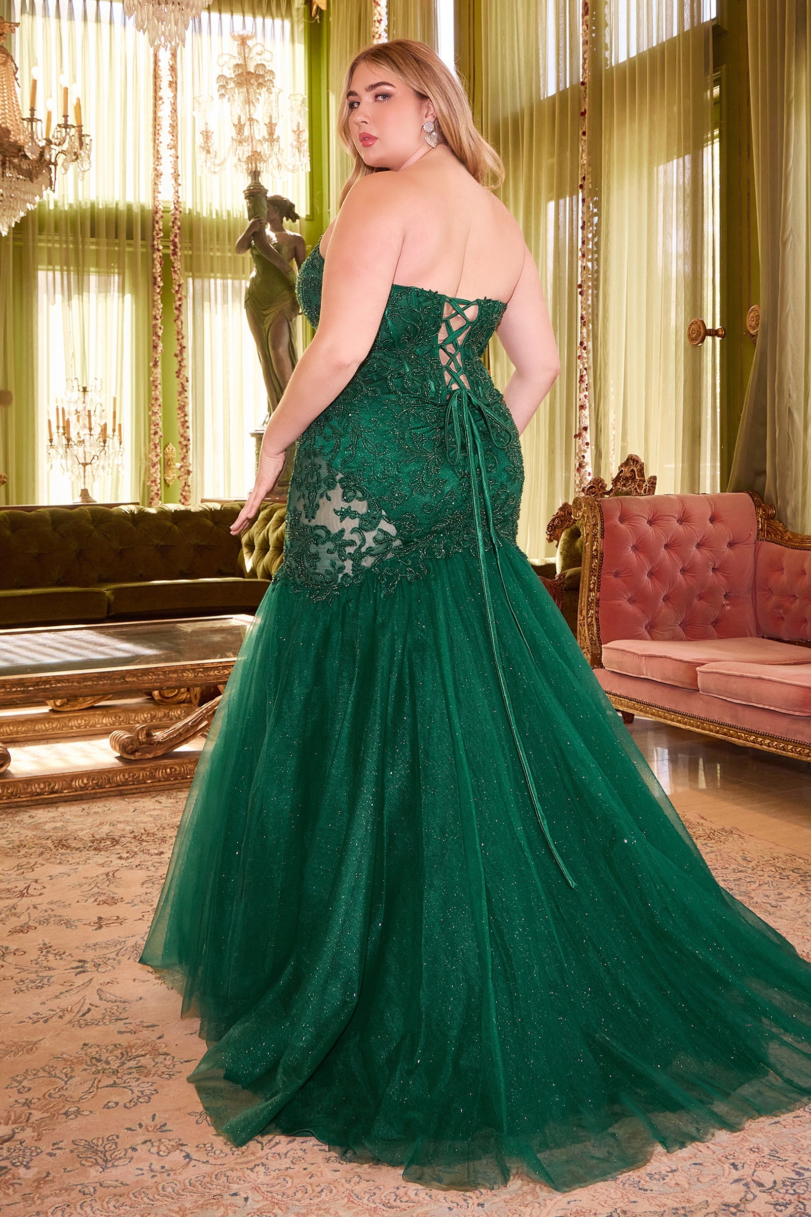 THALIA-Emerald-Plus-Size-Mermaid-Prom-Dress-Lace-Tulle-Curve-Couture-Eveningwear-Australia-One-Honey