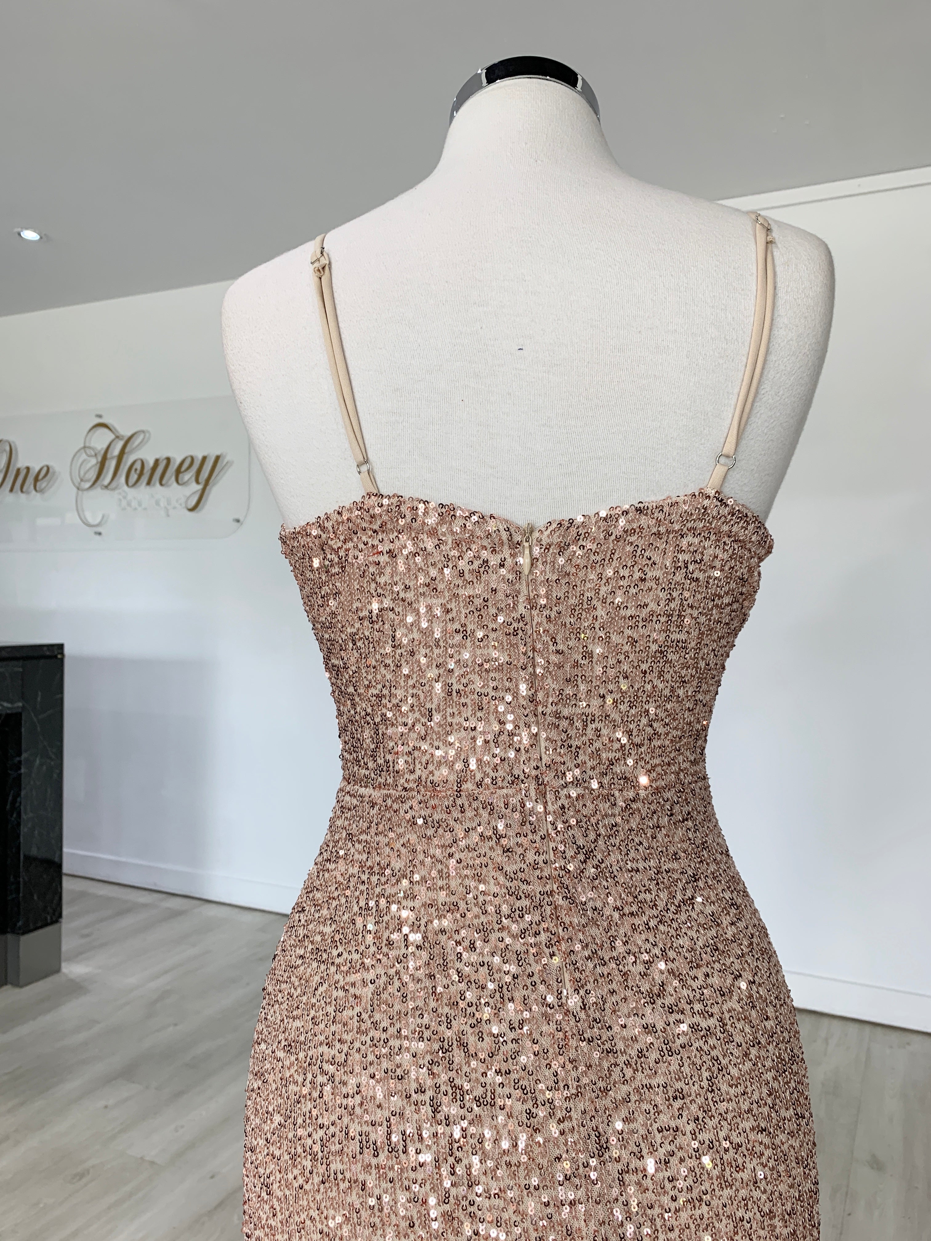 Honey Couture PEYTON Gold Sequin Mermaid Formal Dress {vendor} AfterPay Humm ZipPay LayBuy Sezzle