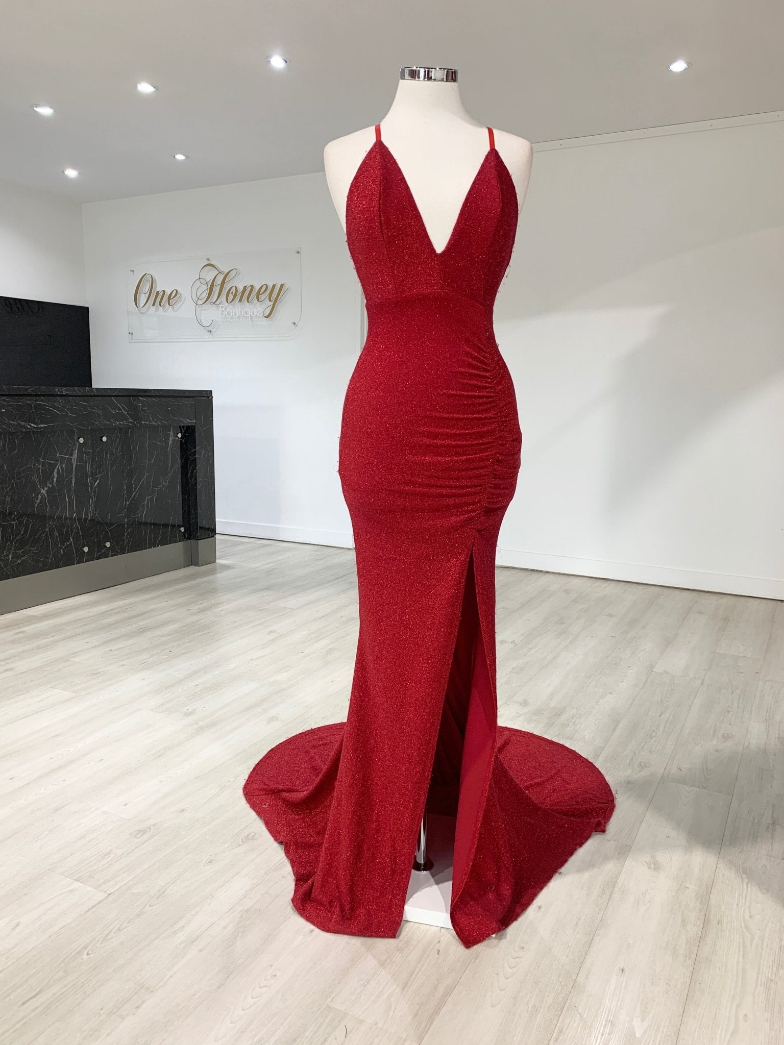 Honey Couture LUREX Sparkle Mermaid Prom Formal Dress in Australia | One Honey Boutique