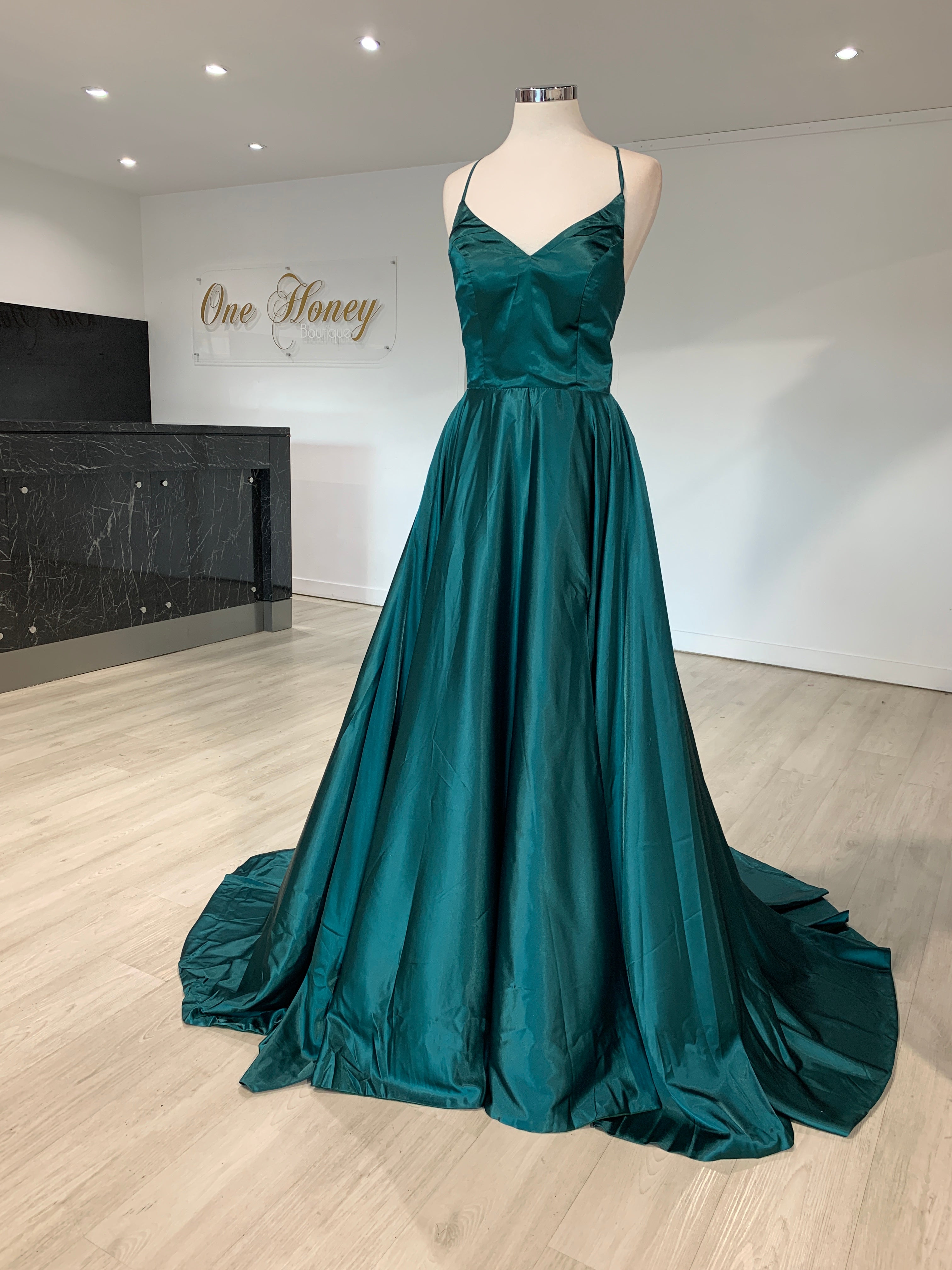 Honey Couture NIKOLINA Silky Custom Made Formal Dress {vendor} AfterPay Humm ZipPay LayBuy Sezzle