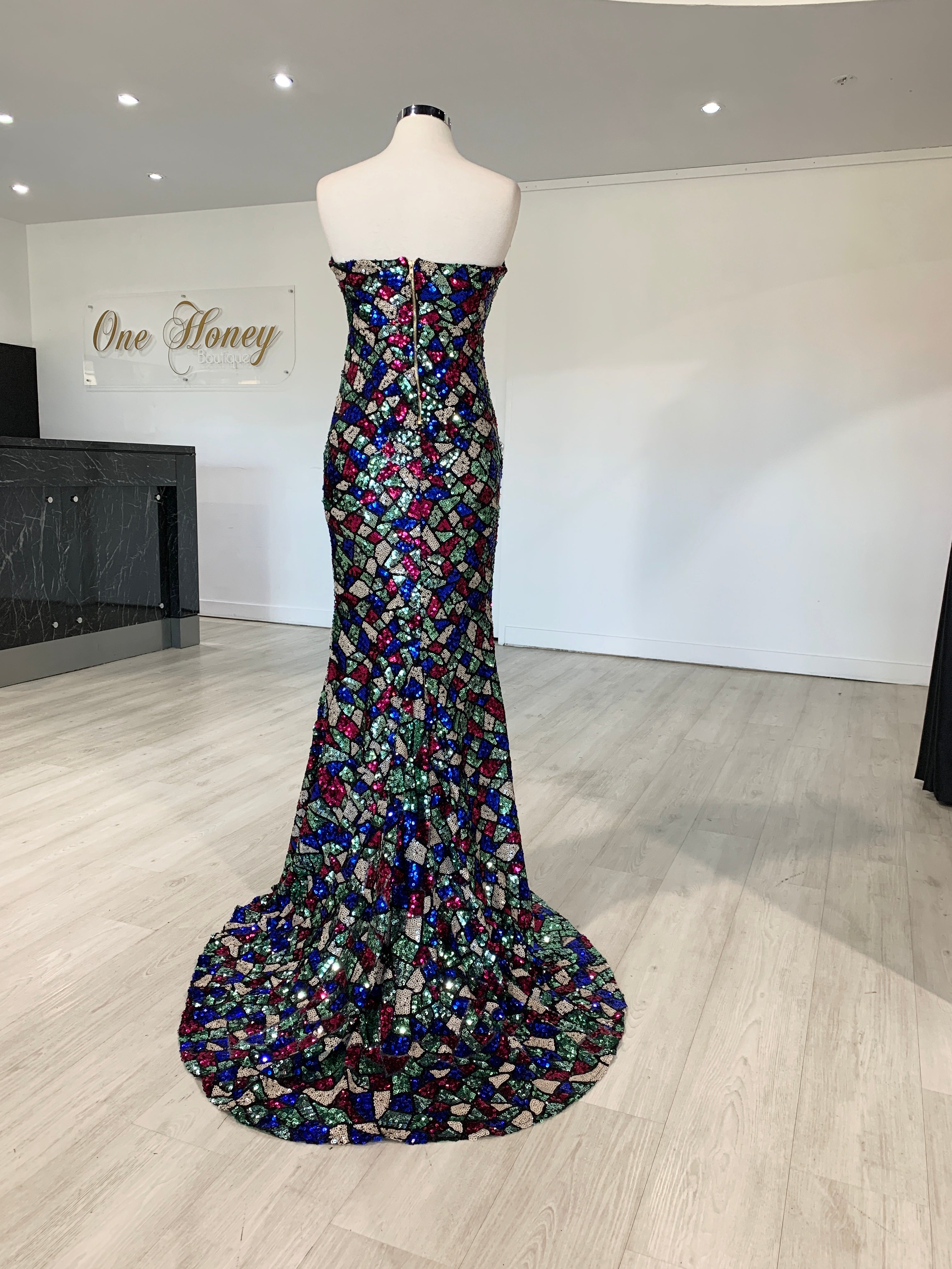 Honey Couture ELTON Strapless Mermaid Evening Gown Dress {vendor} AfterPay Humm ZipPay LayBuy Sezzle
